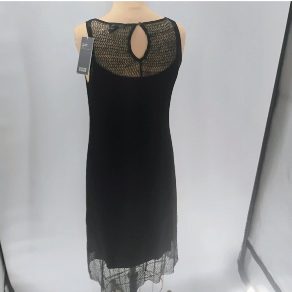 EILEEN FISHER Black Lace Hem Dress crew neck dress new with tags with slip dress - Picture 8 of 10
